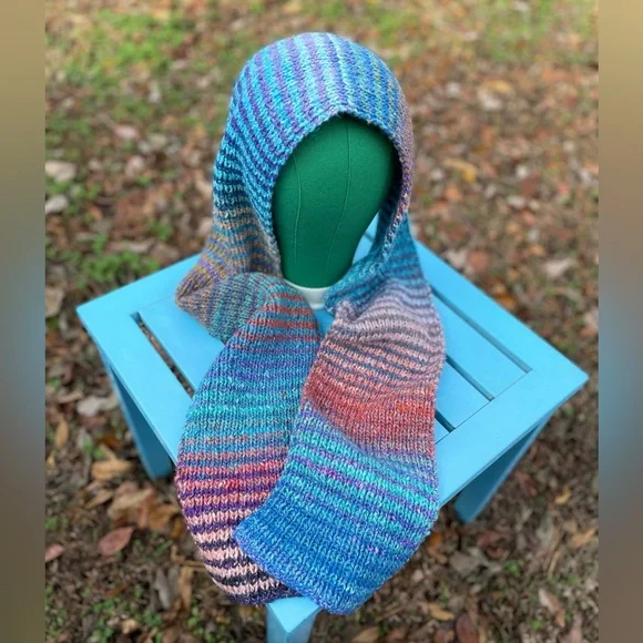 Noro Silk Garden Hand Knit Striped Scarf - Picture 3 of 5